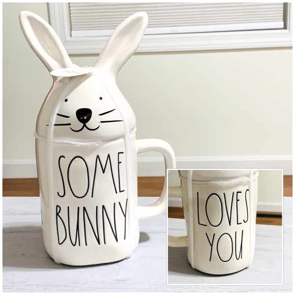 Rae Dunn Double Sided Easter Mug Bunny Figurine